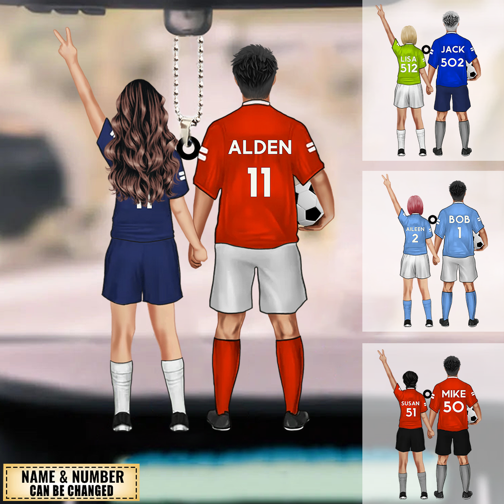 Personalized soccer Couple Ornament
