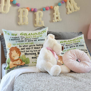 Personalized Granddaughter Grandson Lion Hug This Pillow