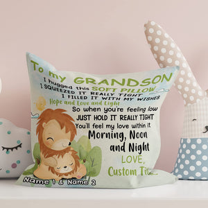 Personalized Granddaughter Grandson Lion Hug This Pillow