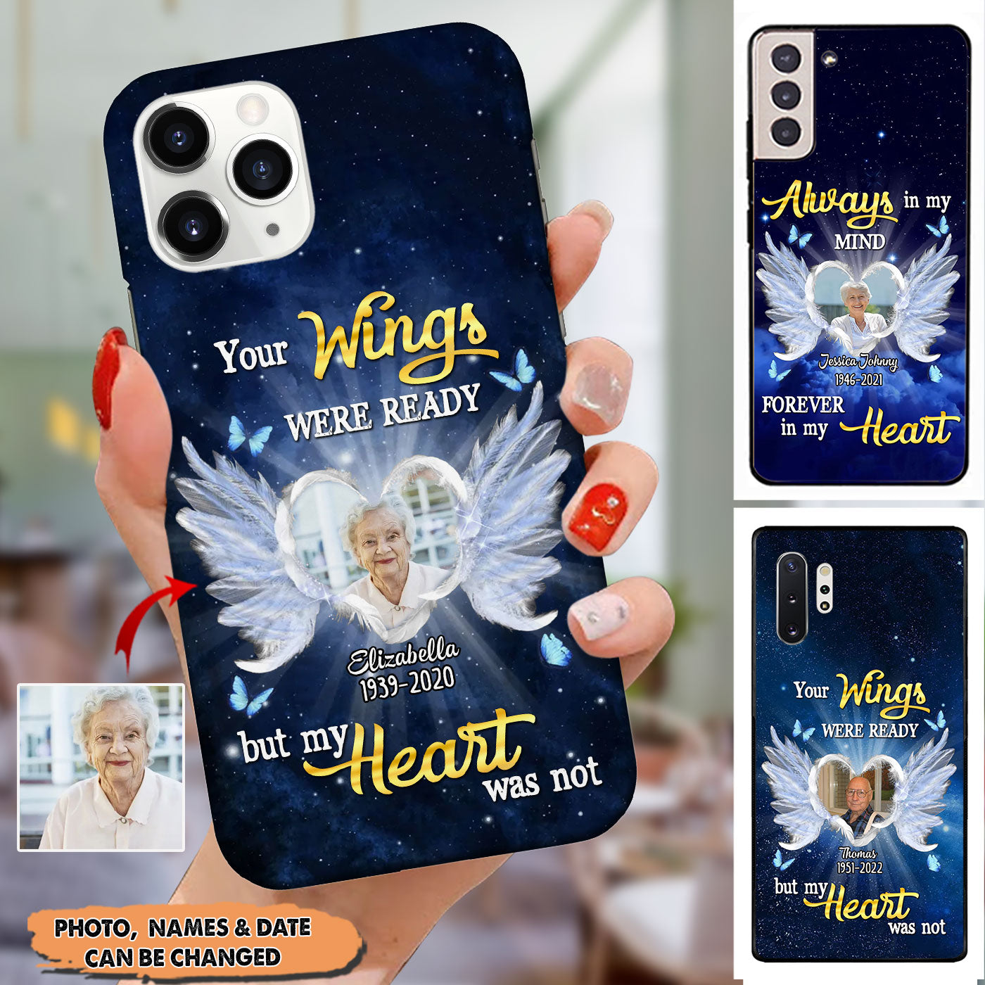 Your wings were ready but my heart was not personalized memorial phone case