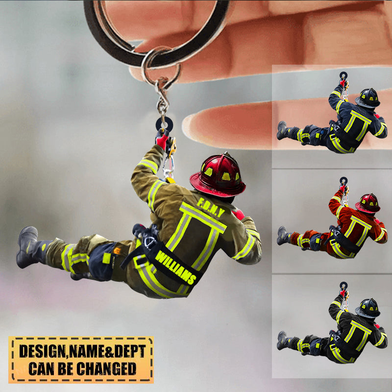 Personalized Firefighter Helmet Keychain-Gift For Firefighter - newsvips