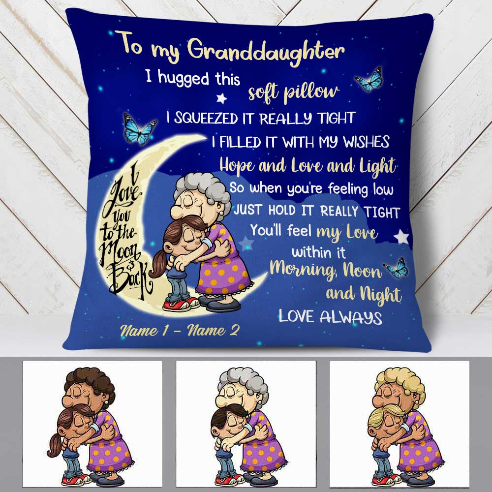 Personalized Mom Grandma Granddaughter Grandson Pillow - newsvips