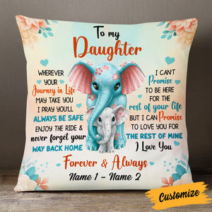 Personalized Mom Grandma Daughter Granddaughter Elephant Pillow