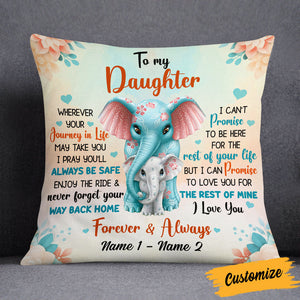 Personalized Mom Grandma Daughter Granddaughter Elephant Pillow