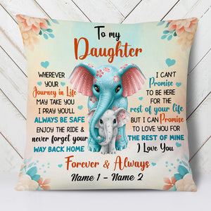 Personalized Mom Grandma Daughter Granddaughter Elephant Pillow