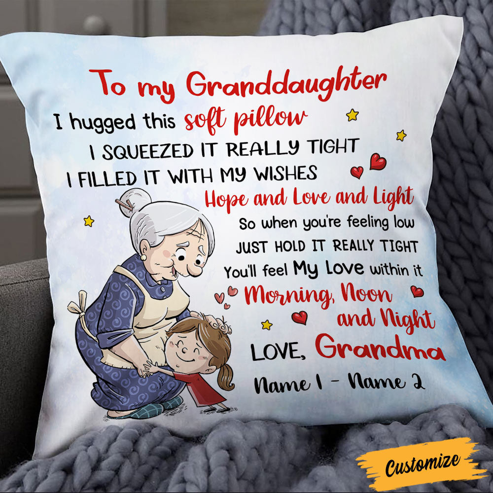 Grandma Whenever You Touch This Personalized Throw Pillow Cover