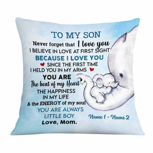 Personalized My Son Grandson Elephant Pillow