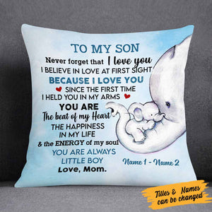 Personalized My Son Grandson Elephant Pillow