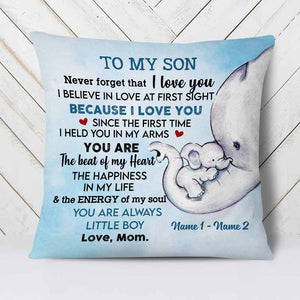 Personalized My Son Grandson Elephant Pillow