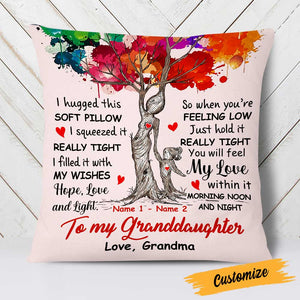 Personalized Mom Grandma Daughter Granddaughter Hug This Pillow