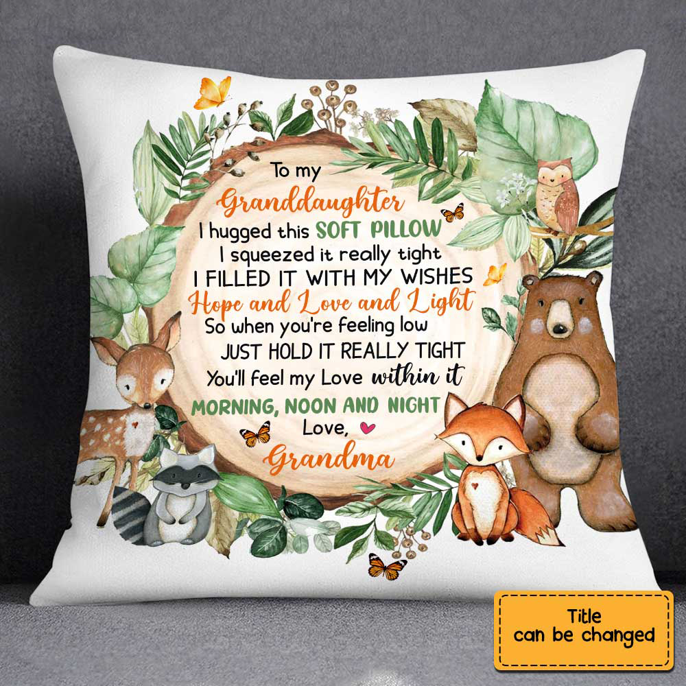 Personalized Grandson Woodland Jungle Animal Pillow