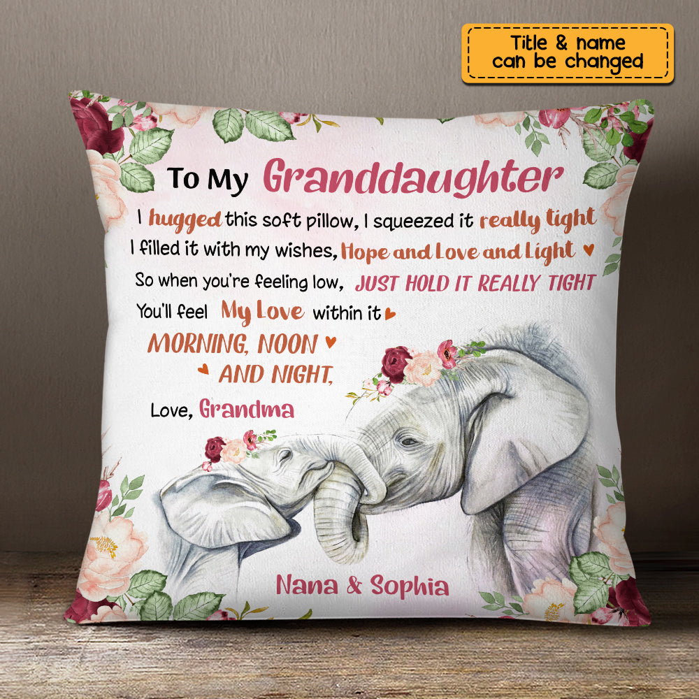 Daughter Granddaughter Elephant Pillow