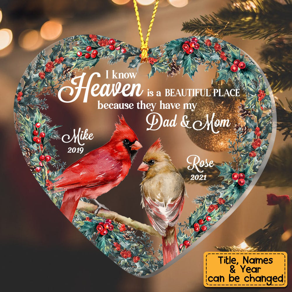 Heaven Is A Beautiful Place Heart Ornament