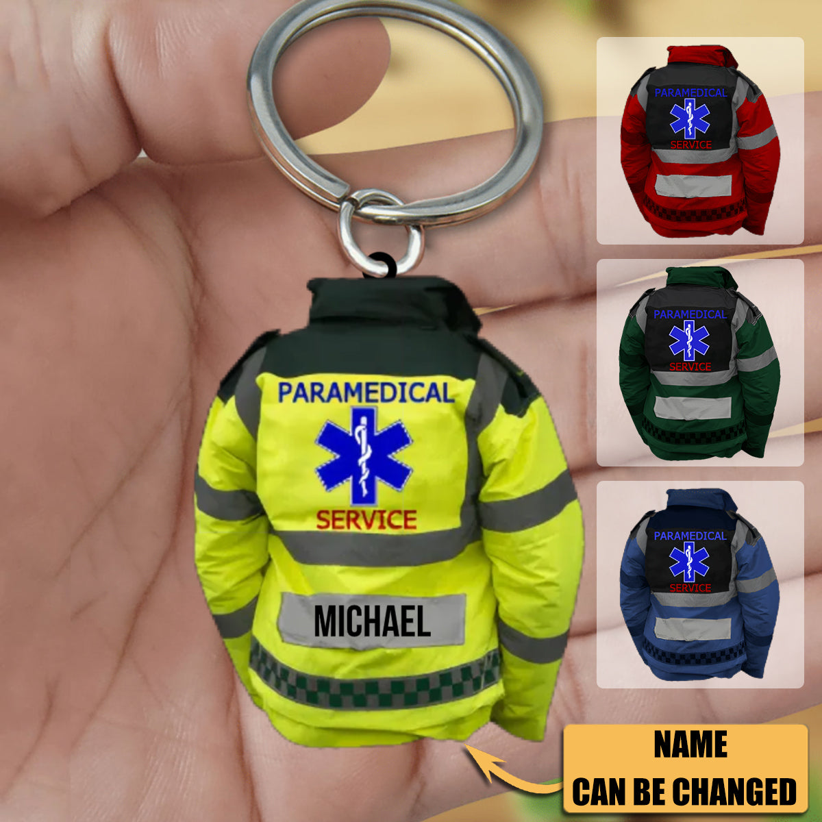 PERSONALIZED PARAMEDIC UNIFORM ACRYLIC KEYCHAIN