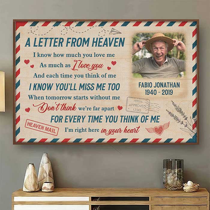 A Letter From Heaven - Upload Image, Personalized Horizontal Poster ...