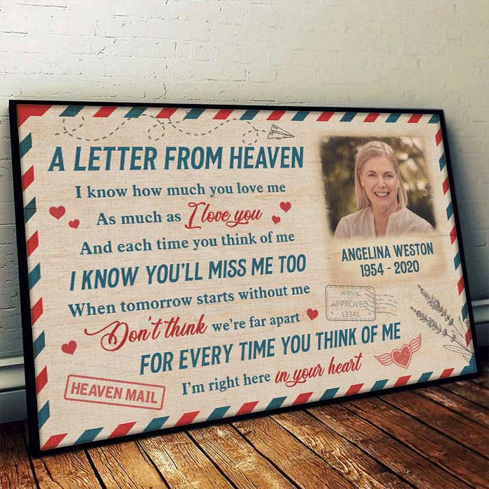 A Letter From Heaven - Upload Image, Personalized Horizontal Poster ...