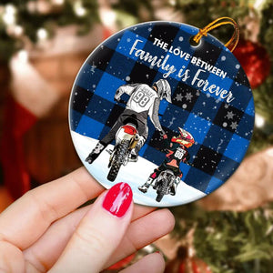 Personalized Motocross Ceramic Circle Ornament-Christmas Gift For Son