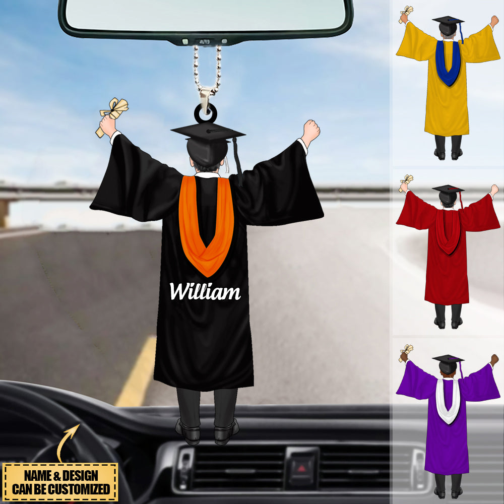 Personalized Graduation Boy Name Arcylic Car Ornament