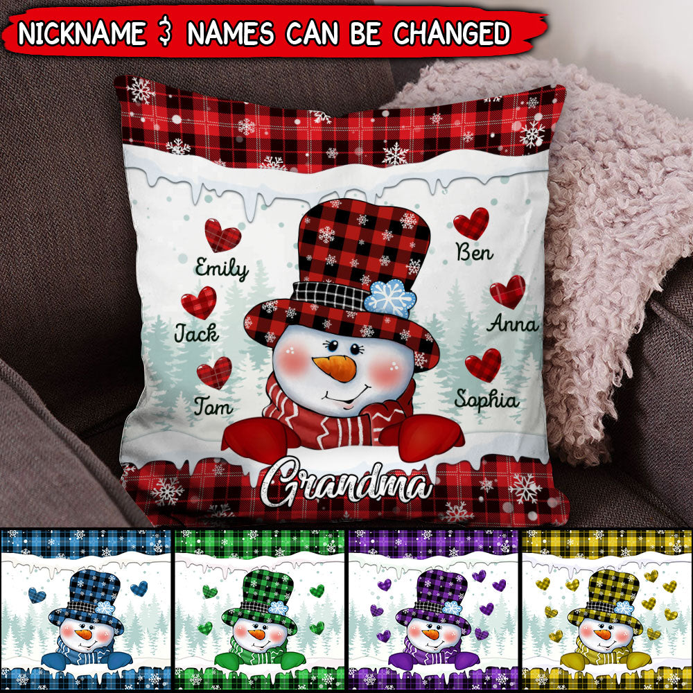 Personalized Snowman Granddaughter Christmas Pillow NB102 85O57 - Famvibe