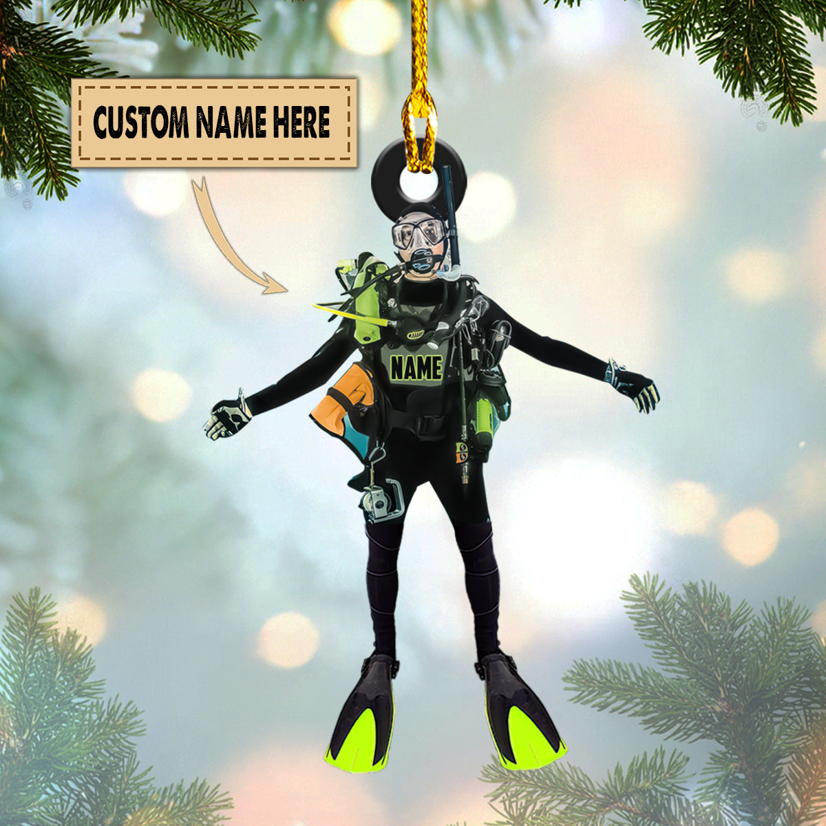 Scuba Diving Ornament - Scuba Diving Gift - Scuba Diver - Scuba Diving