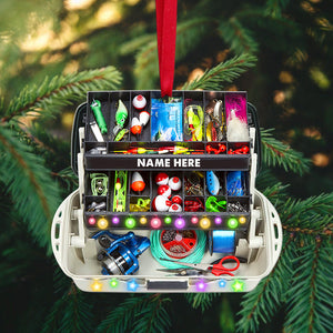 Fishing Christmas Tackle Box Personalized Christmas Ornament, Fishing Ornament