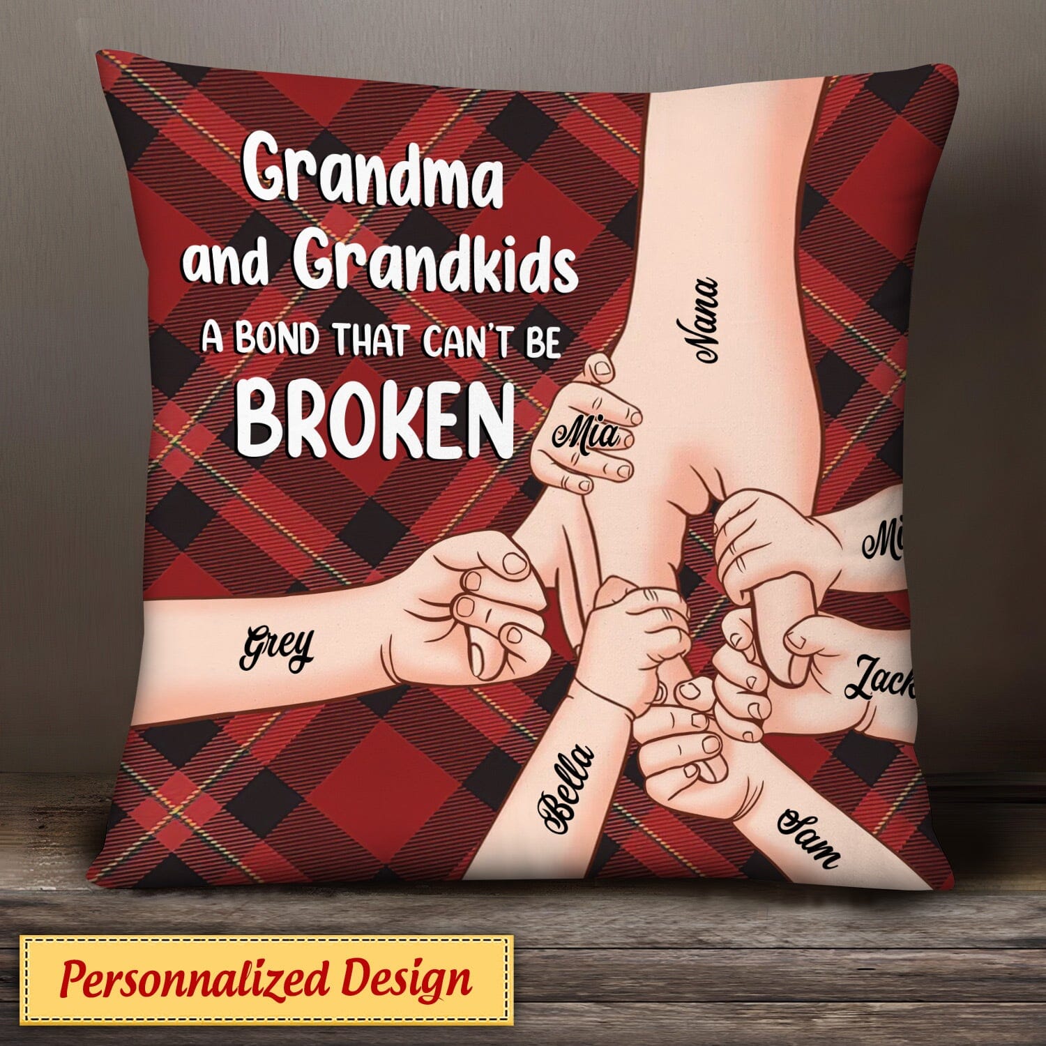 Grandparent And Grandkid A Bond That Can't Be Broken - Personalized Pillow