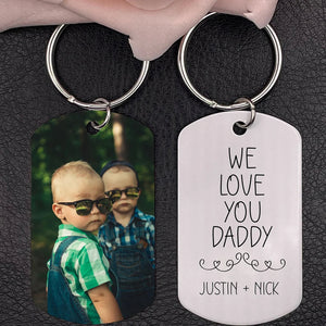 Personalized Photo Keychain Gift For Dad-We Love You Daddy