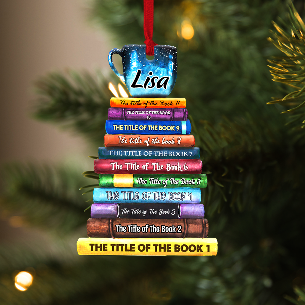 Book Collection Custom Shape Ornament