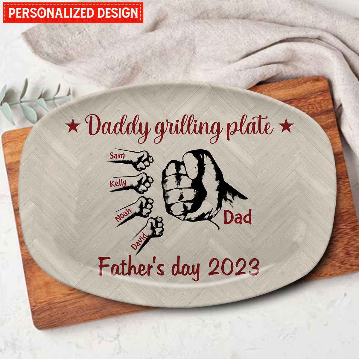 Personalized Grilling Platter, Daddy's Grilling Plate, BBQ Gifts