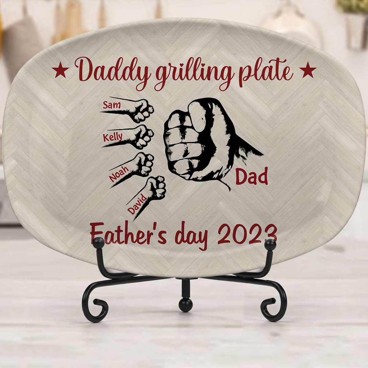 Personalized Grilling Platter, Daddy's Grilling Plate, BBQ Gifts