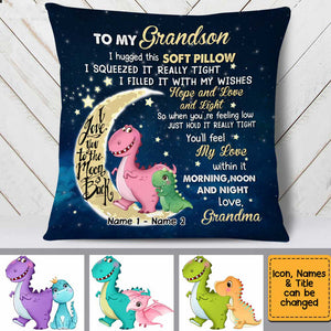 Grandma Dinosaur On The Moon Pillow