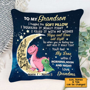 Grandma Dinosaur On The Moon Pillow