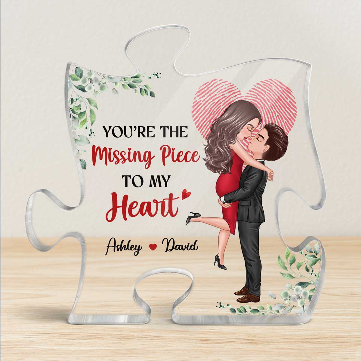 Puzzle Shaped Personalized Acrylic Plaque - Custom Couple Gift - A Piece Of  Our Special Day