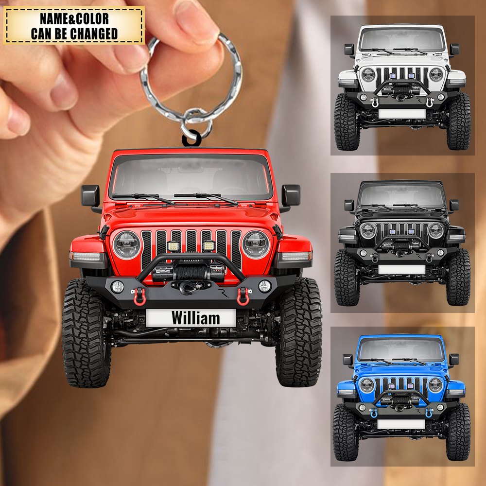 Personalized Jee Car Acrylic Keychain